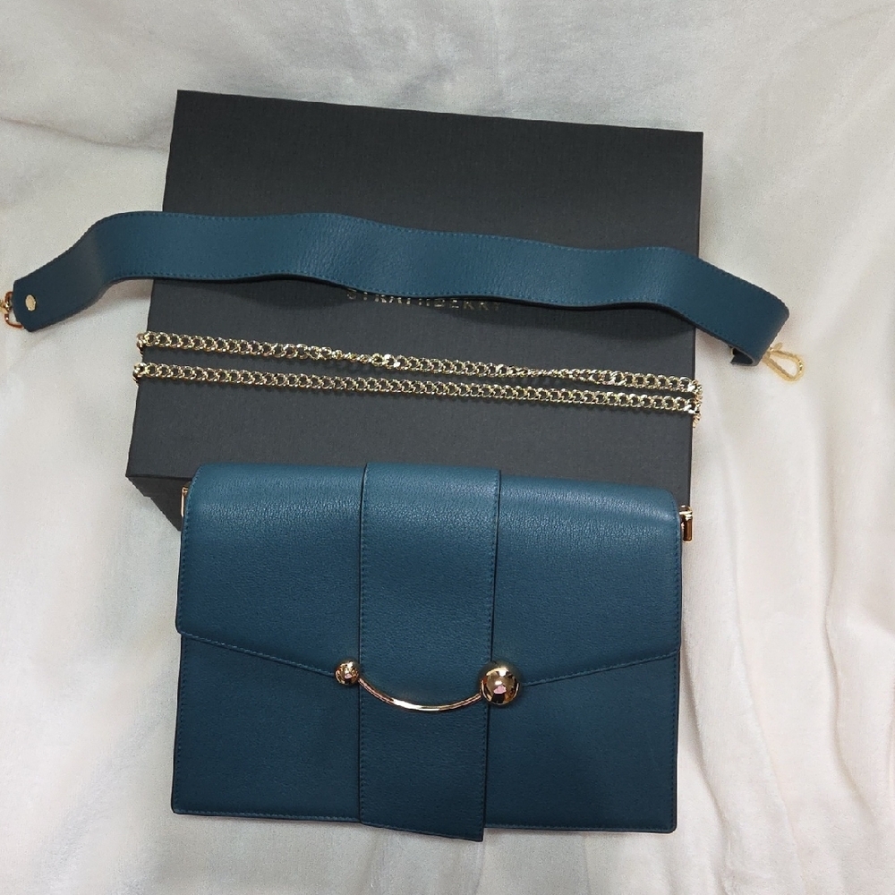 Strathberry Teal Leather Shoulder Bag - Picture 8 of 13